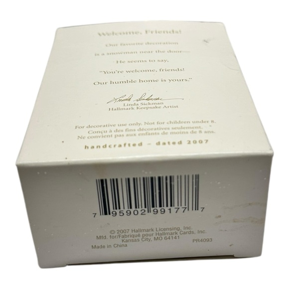 Ornament Vintage HALLMARK KEEPSAKE 2007 Welcome Friends! Christmas Snowman - Picture 8 of 8